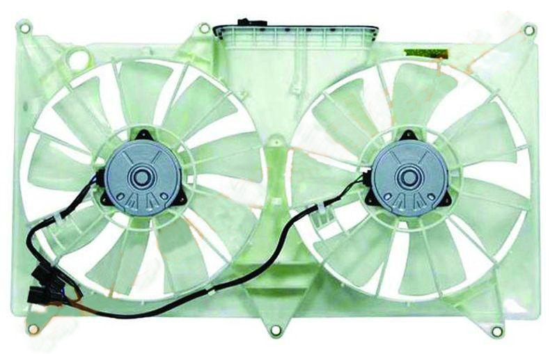 Дифузор радиатора в сборе (двухвентиляционный мотор, вентилятор, корпус)
