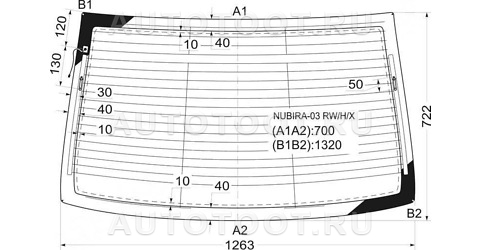 Стекло заднее (крышка багажника) с обогревом - NUBIRA03RWHX XYG для CHEVROLET LACETTI