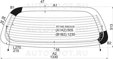 Стекло заднее (крышка багажника) с обогревом - RT195RWHX XYG для TOYOTA CALDINA