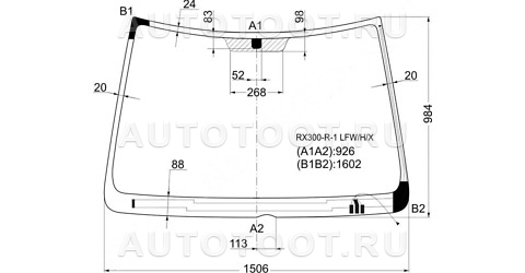 Стекло лобовое с обогревом щеток в клей - RX300R1LFWHX XYG для TOYOTA HARRIER