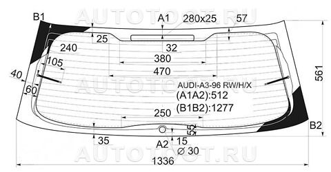Стекло заднее с обогревом (3/5 дверей, крышка багажника) -   для AUDI A3