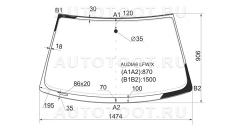 Стекло лобовое в клей - AUDIA6LFWX XYG для AUDI A6