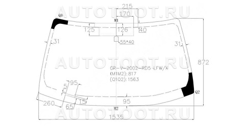 Стекло лобовое в клей - CRV2002LFWX XYG для HONDA CR-V