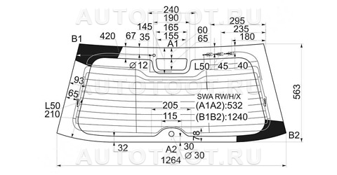 Стекло заднее (крышка багажника) с обогревом - SWARWHX BENSON для HONDA CR-V