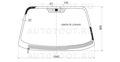 Стекло лобовое с обогревом щеток в клей - SANTAFELFWHX XYG для HYUNDAI SANTA FE