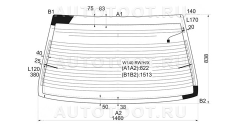 Стекло заднее (крышка багажника) с обогревом - W140RWHX XYG для MERCEDES S-CLASS