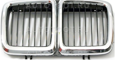 Решетка радиатора центральная (хром, черная) -   для BMW 7SERIES