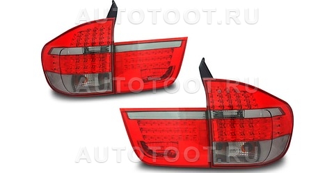 Фонарь задний левый+правый+вставка в крышку багажника левая+правая (комплект, тюнинг, с диодами, красный-тонированный) -   для BMW X5