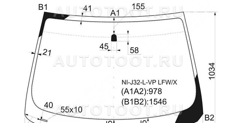 Стекло лобовое в клей - NIJ32LVPLFWX XYG для NISSAN TEANA