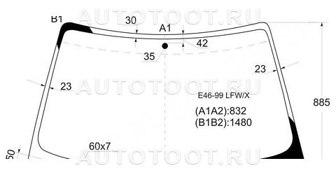 Стекло лобовое в клей - E4699LFWX XYG для BMW 3SERIES