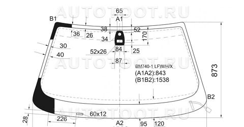 Стекло лобовое с обогревом в клей - BM7401LFWWX XYG для BMW 7SERIES