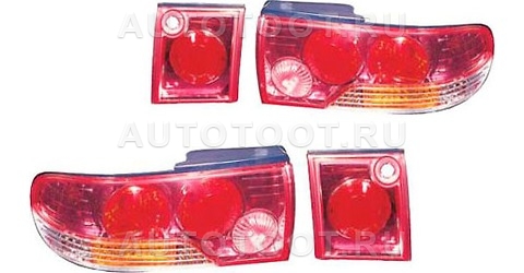 Фонарь задний левый+правый+вставка в крышку багажника левая+правая (комплект, тюнинг, Lexus тип, красный) -   для MITSUBISHI LANCER