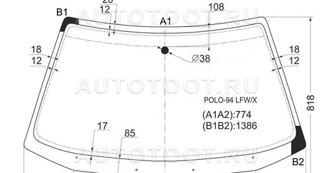 Стекло лобовое в клей - POLO94LFWX XYG для VOLKSWAGEN POLO