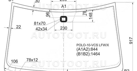 Стекло лобовое в клей - POLO10VCSLFWX XYG для VOLKSWAGEN POLO