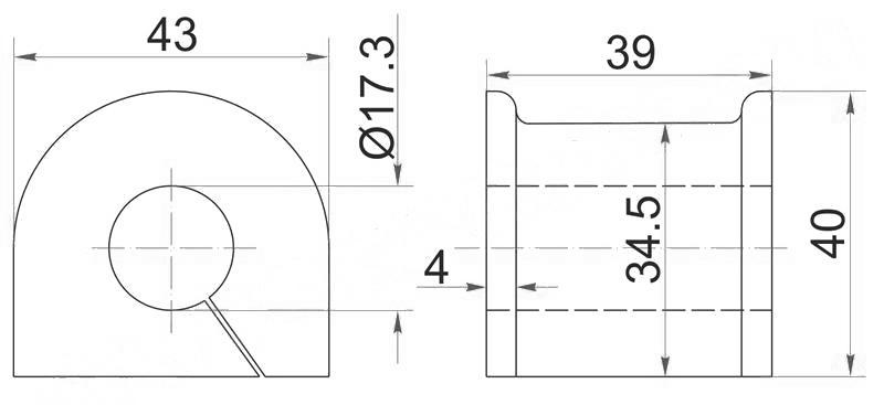 Втулка заднего стабилизатора d=17, 3mm