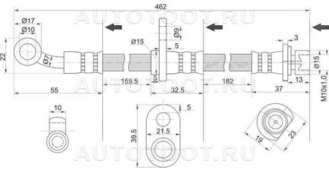 Шланг тормозной передний левый - ST01465S10010 SAT для HONDA CR-V