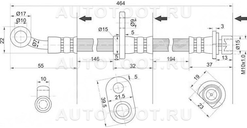 Шланг тормозной передний правый - JBH0008 JD для HONDA CR-V