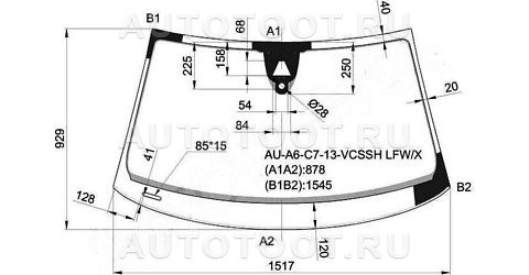 Стекекло лобовое с обогревом в клей - AUA6C713VCSSHLFWX XYG для AUDI A6