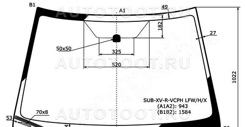 Стекло лобовое с обогревом щеток в клей SUBARU IMPREZA /SUBARU XV 12- -   для SUBARU XV