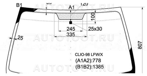 Стекло лобовое в клей (хэтчбэк, 3/5 дверный) - CLIO98LFWX XYG для RENAULT CLIO
