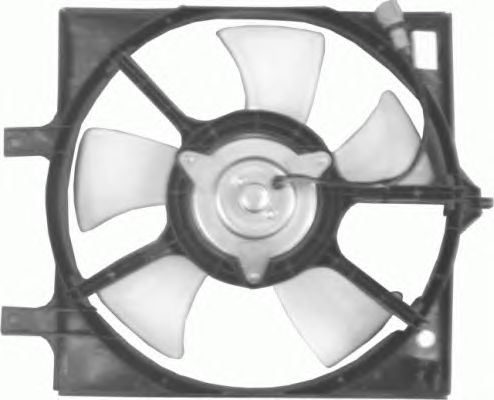 Диффузор радиатора кондиционера в сборе (мотор+рамка+вентилятор)