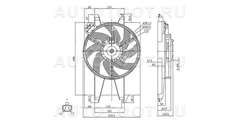 Диффузор радиатора в сборе - LFK1031 LUZAR для MAZDA 2 (DEMIO), FORD FIESTA, FORD FUSION