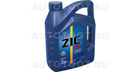 10W-40 A3/B4 4л масло моторное ZIC X5 Diesel полусинтетика - 162660 ZIC для 
