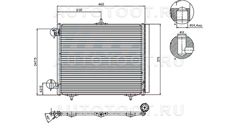 Радиатор кондиционера - STPG043940 SAT для PEUGEOT 207, CITROEN C3, CITROEN C2