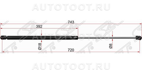 Амортизатор капота левый=правый - ST4F0823359A SAT для AUDI A6