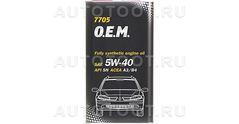 5W-40 MANNOL O.E.M. for Renault, Nissan 4л Масло моторное синтетическое -   для 
