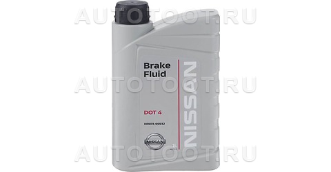 Жидкость тормозная DOT-4 NISSAN Жидкость тормозная 1л - Brake Fluid - KE90399932 NISSAN  для 