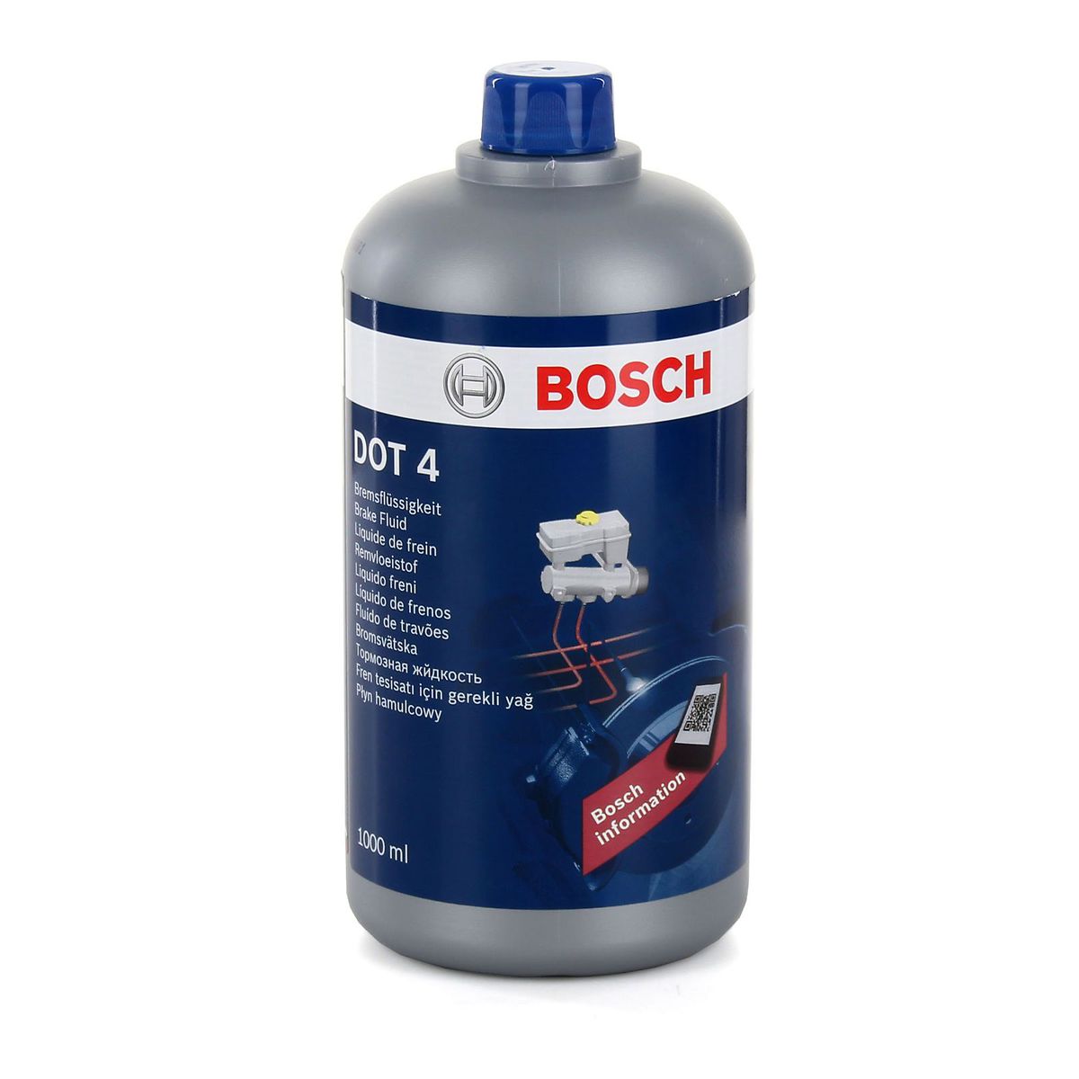 Жидкость тормозная DOT-4 BOSCH 1л, для авто без ABS/ESP