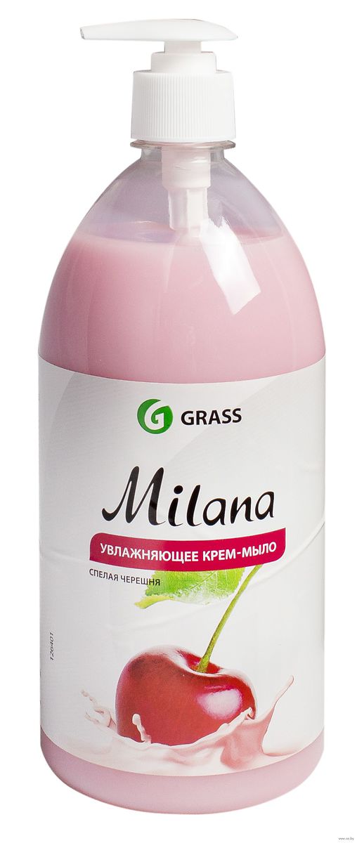 Мыло жидкое GRASS Milana спелая черешня с дозатором 500мл