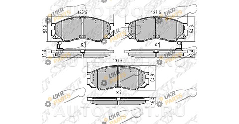 Колодки тормозные передние (с датчиком износа) - STMR510680 sat для MITSUBISHI L200