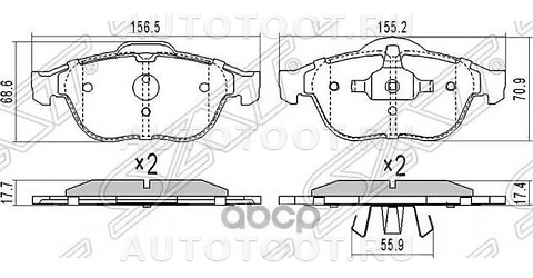 Колодки тормозные передние (тип 2) - ST7701206747 sat для RENAULT CLIO