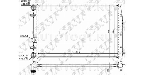 Радиатор охлаждения - VW00111 SAT для VOLKSWAGEN POLO