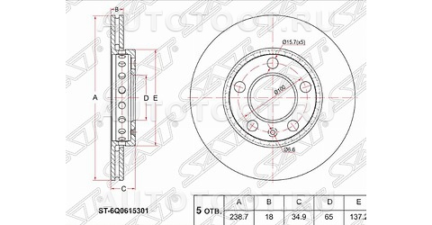 Тормозной диск передний - K000378 Miles для VOLKSWAGEN POLO