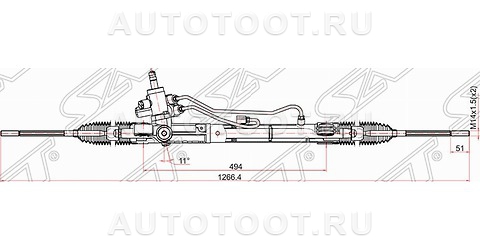 Рейка рулевая (2.4, гидравлическая) - ST53601SWAA01 SAT для HONDA CR-V