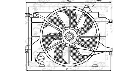 Диффузор радиатора в сборе 2.0L - LFK0881 LUZAR для HYUNDAI TUCSON, KIA SPORTAGE