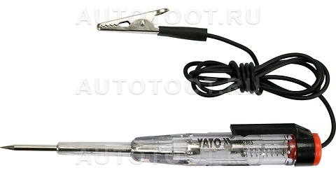 Тестер постоянного напряжения, 6-24 V, кабель с зажимом 90 см, с индикатором - YT2865 YATO для 