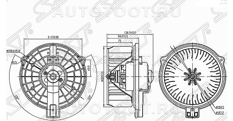Мотор отопителя салона - ST8710330390 SAT для LEXUS RX300, LEXUS GS300, TOYOTA KLUGER, TOYOTA HIGHLANDER
