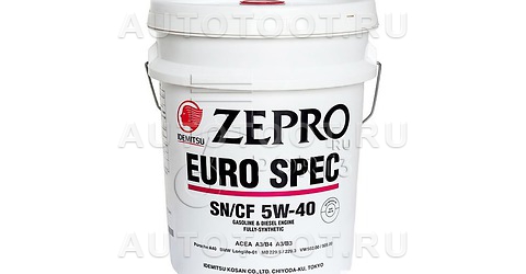5W-40 SN/CF 20л Масло моторное синтетика ZEPRO IDEMITSU EURO SPEC - 1849020 IDEMITSU  для 