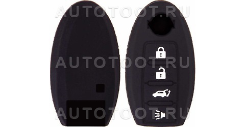 NISSAN Чехол на ключ автомобильный SKYWAY силиконовый для NISSAN (4 кнопки) -   для 