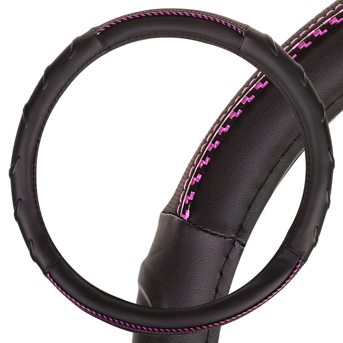 Оплетка SKYWAY Luxury-6 M Черно/Розовая экокожа
