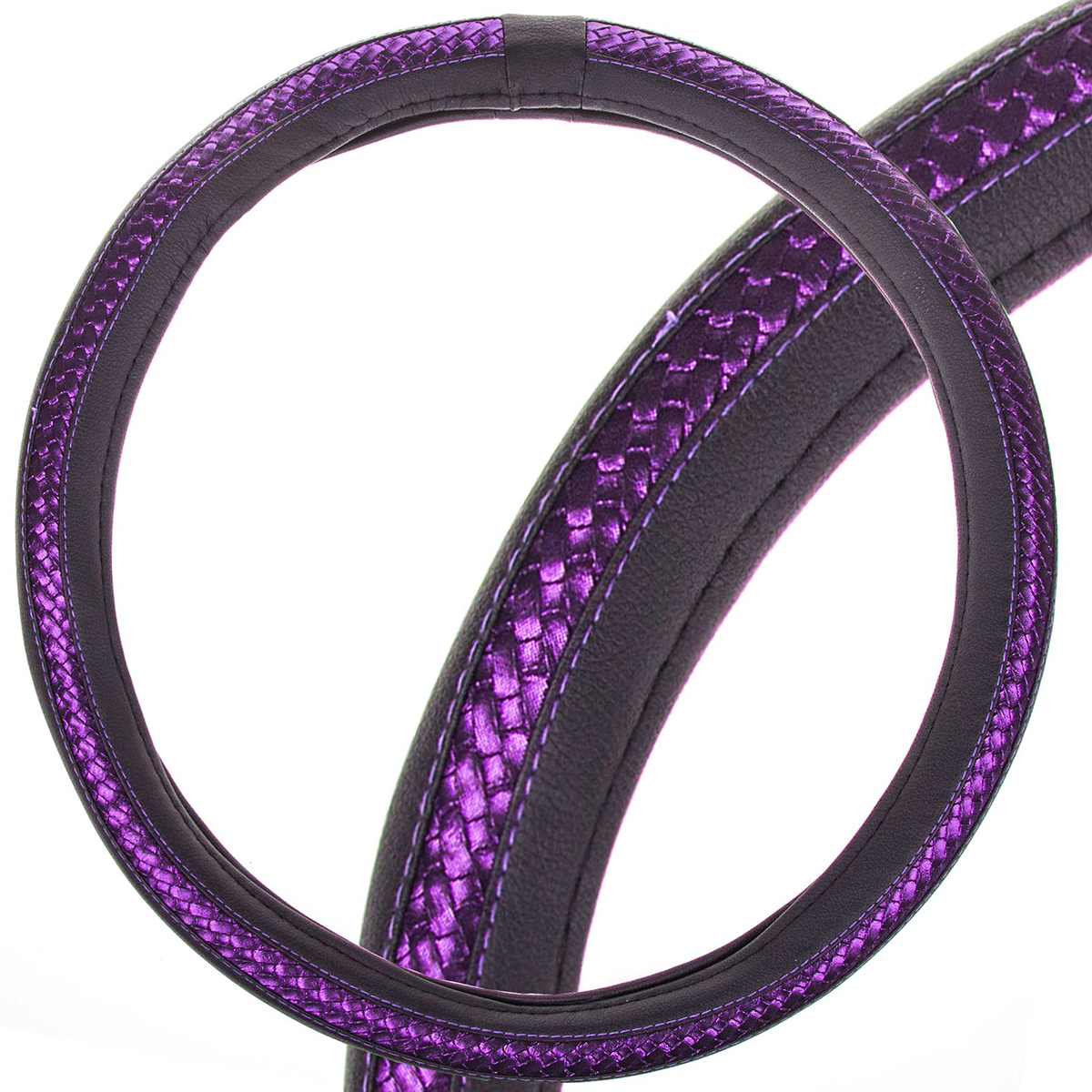 Оплетка SKYWAY Luxury-1 M Черно/Фиолетовая экокожа