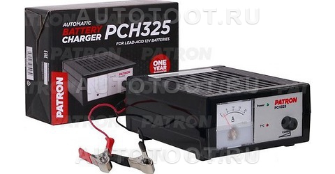 Зарядное устройство для АКБ импульсное 12V, плавная регулировка тока - 0.8 - 18 А, 0.95 кг, амперметр, 210 х 155 х 85 мм - PCH325 PATRON для 