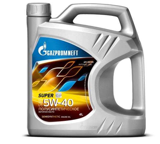 Масло моторное полусинтетическое 5W-40 Gazpromneft Super 4л