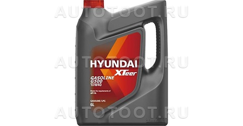 10W-40 Масло моторное синтетическое Gasoline G500 10W-40, 6л - 1061044 HYUNDAI Oilbank XTeer для 