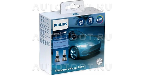 Лампа H7 комплект 2шт, светодиодная PHILIPS Ultinon Essential LED 6500K - 11972UE2X2 PHILIPS для 