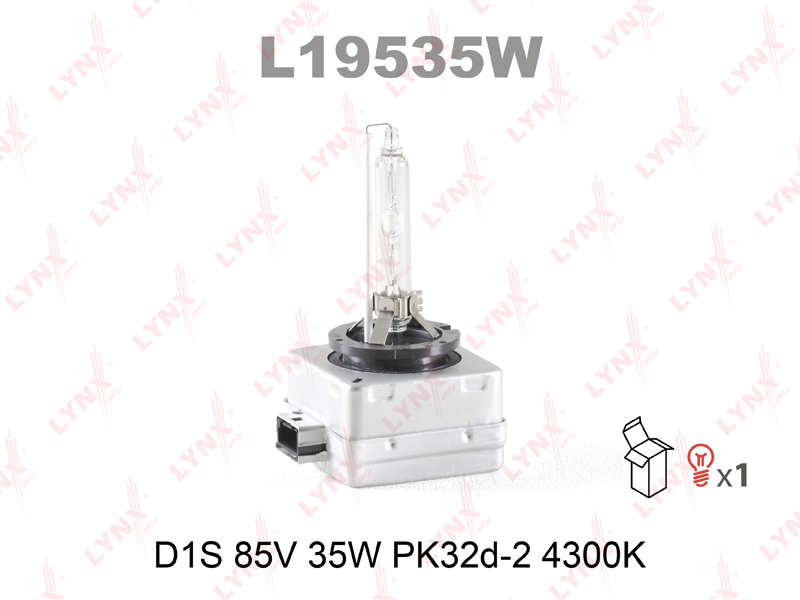 Лампа D1S LYNXauto 85V 35W PK32d-2, 4300K